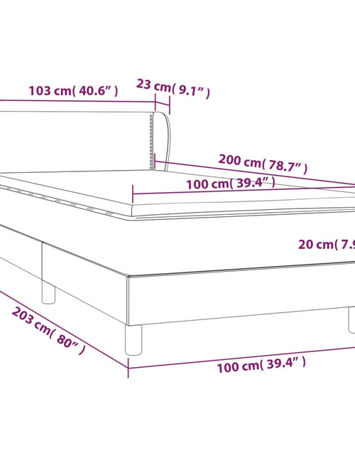 Загрузите изображение в средство просмотра галереи, Pat box spring cu saltea, gri deschis, 100x200 cm, textil
