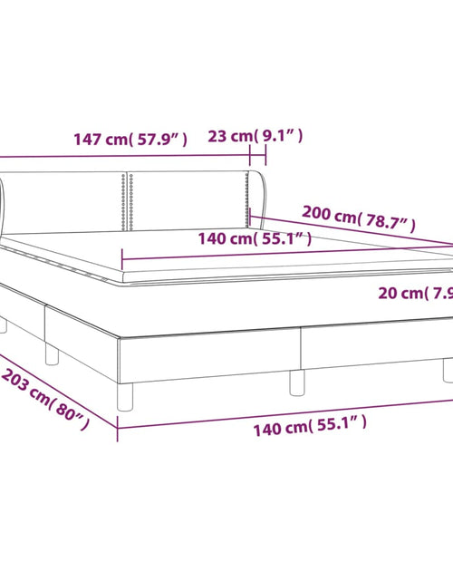 Загрузите изображение в средство просмотра галереи, Pat box spring cu saltea gri închis 140x200 cm, material textil
