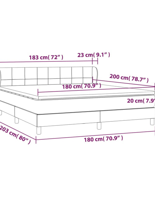 Загрузите изображение в средство просмотра галереи, Pat box spring cu saltea, gri închis, 180x200 cm, textil
