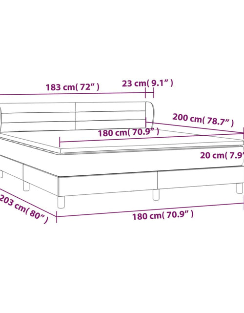 Загрузите изображение в средство просмотра галереи, Pat box spring cu saltea, negru, 180x200 cm, catifea
