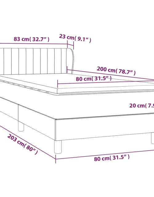 Загрузите изображение в средство просмотра галереи, Pat box spring cu saltea, crem, 80x200 cm, textil
