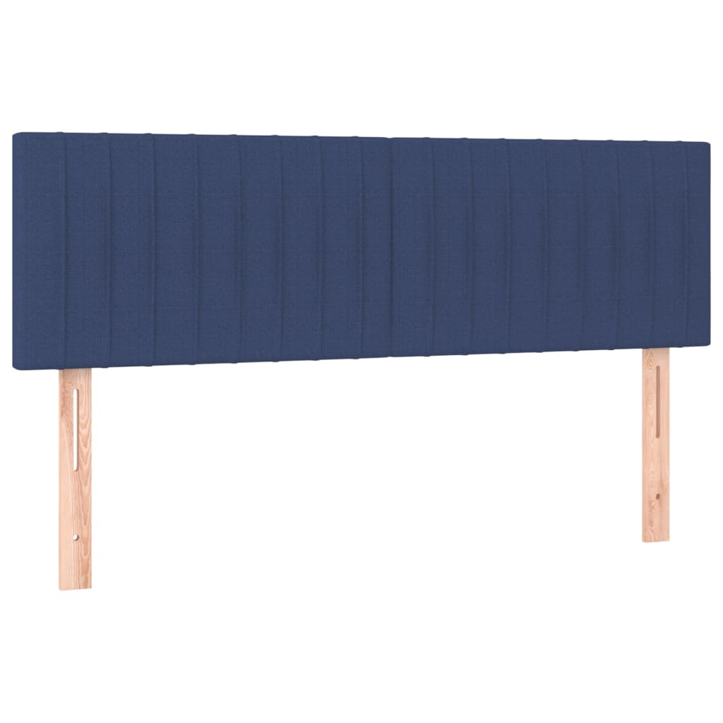 Pat box spring cu saltea, albastru, 140x200 cm, textil