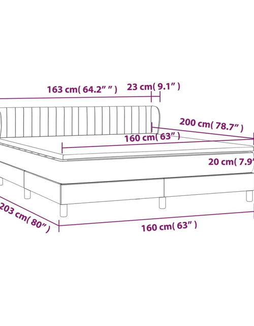 Încărcați imaginea în vizualizatorul Galerie, Pat box spring cu saltea, maro închis, 160x200 cm, textil
