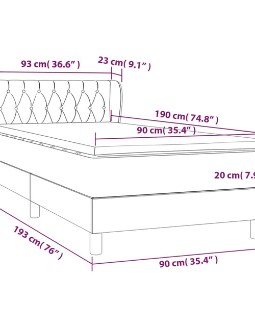 Загрузите изображение в средство просмотра галереи, Pat box spring cu saltea, maro închis, 90x190 cm, textil
