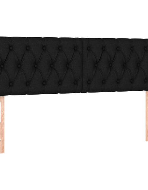 Încărcați imaginea în vizualizatorul Galerie, Pat box spring cu saltea, negru, 140x190 cm, textil
