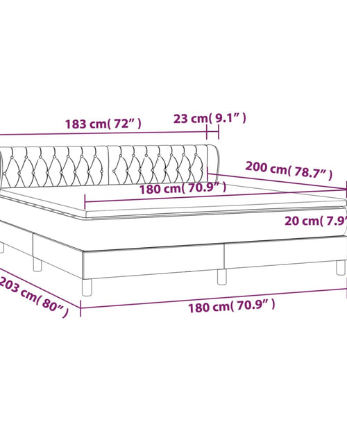 Загрузите изображение в средство просмотра галереи, Pat box spring cu saltea, gri închis, 180x200 cm, textil
