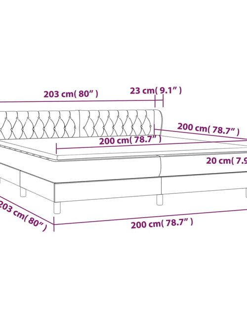 Încărcați imaginea în vizualizatorul Galerie, Pat box spring cu saltea, albastru, 200x200 cm, textil
