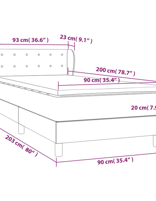 Загрузите изображение в средство просмотра галереи, Pat box spring cu saltea, negru, 90x200 cm, textil
