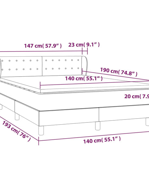 Загрузите изображение в средство просмотра галереи, Pat box spring cu saltea, maro închis, 140x200 cm, textil
