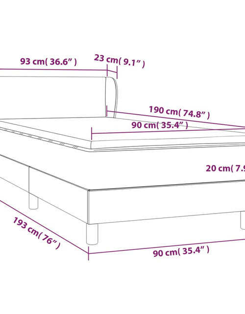 Загрузите изображение в средство просмотра галереи, Pat box spring cu saltea, gri închis, 90x190 cm, textil
