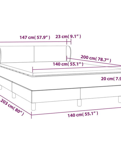 Загрузите изображение в средство просмотра галереи, Pat box spring cu saltea, gri închis, 140x200 cm, textil
