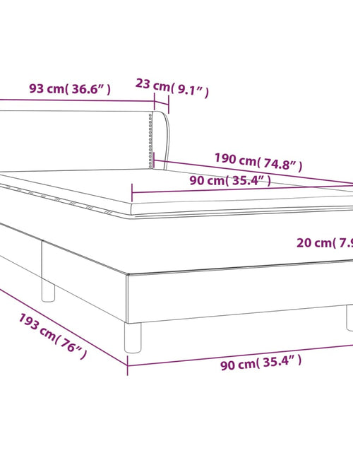 Загрузите изображение в средство просмотра галереи, Pat box spring cu saltea, gri deschis, 90x190 cm, textil
