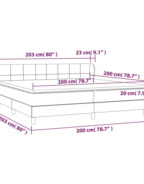 Загрузите изображение в средство просмотра галереи, Pat box spring cu saltea, gri închis, 200x200 cm, textil
