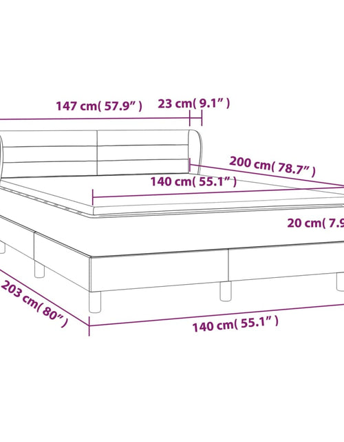 Загрузите изображение в средство просмотра галереи, Pat box spring cu saltea, gri închis, 140x200 cm, textil
