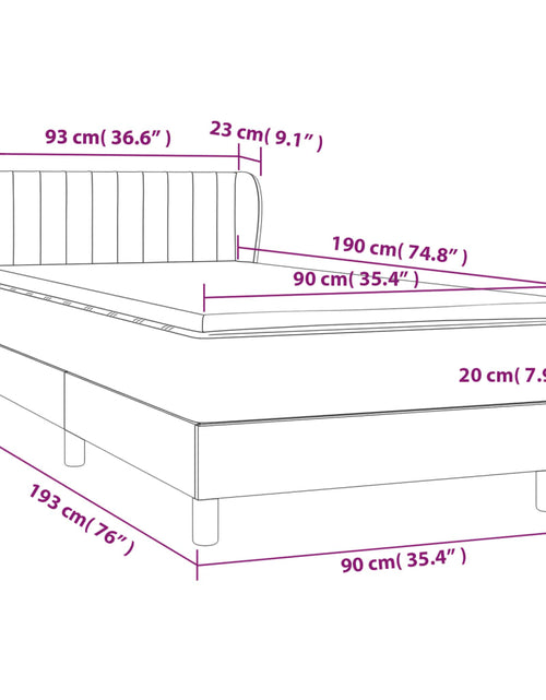 Загрузите изображение в средство просмотра галереи, Pat box spring cu saltea, maro închis, 90x190 cm, textil
