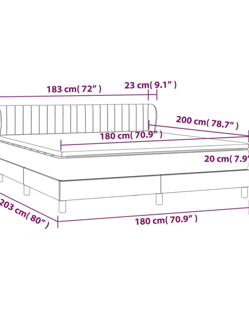 Загрузите изображение в средство просмотра галереи, Pat box spring cu saltea, gri închis, 180x200 cm, textil
