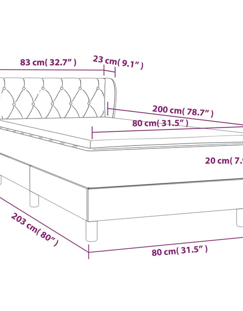 Încărcați imaginea în vizualizatorul Galerie, Pat box spring cu saltea, gri închis, 80x200 cm, textil
