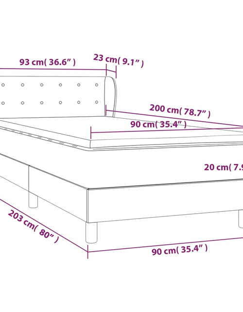 Încărcați imaginea în vizualizatorul Galerie, Pat box spring cu saltea, gri deschis, 90x200 cm, textil
