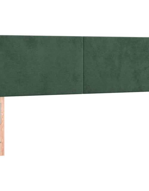 Încărcați imaginea în vizualizatorul Galerie, Pat box spring cu saltea, verde închis, 140x190 cm, catifea
