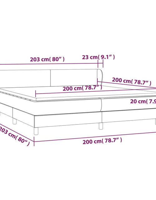 Încărcați imaginea în vizualizatorul Galerie, Pat box spring cu saltea, gri deschis, 200x200 cm, catifea
