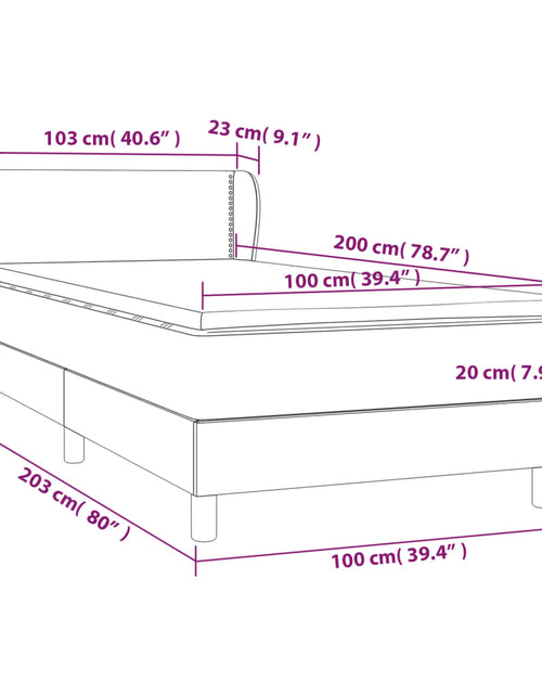 Загрузите изображение в средство просмотра галереи, Pat box spring cu saltea, roz, 100x200 cm, catifea
