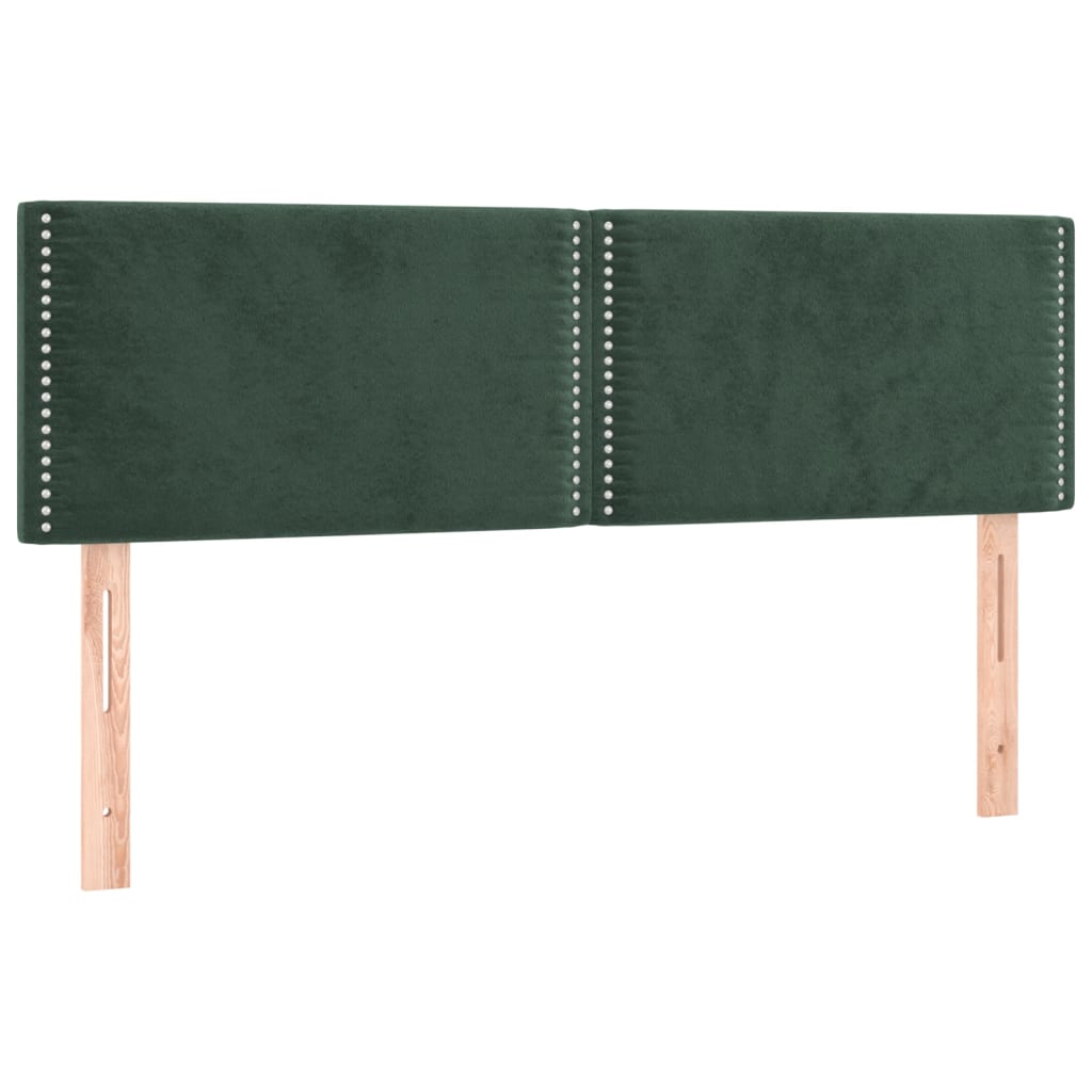 Pat box spring cu saltea, verde închis, 140x190 cm, catifea