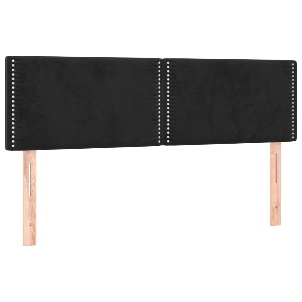 Pat box spring cu saltea, negru, 140x200 cm, catifea