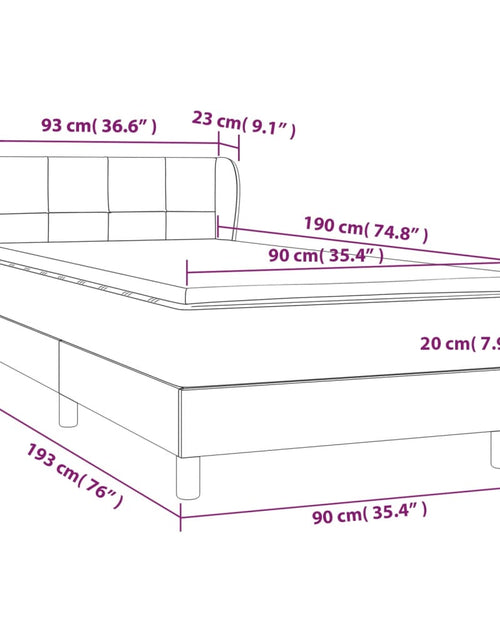 Încărcați imaginea în vizualizatorul Galerie, Pat box spring cu saltea, gri închis, 90x190 cm, catifea
