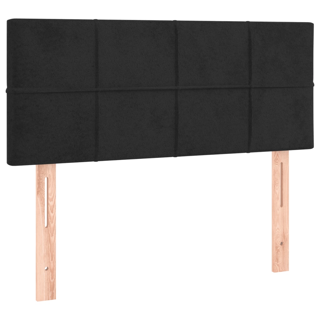 Pat box spring cu saltea, negru, 100x200 cm, catifea