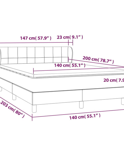 Загрузите изображение в средство просмотра галереи, Pat box spring cu saltea, gri închis, 140x200 cm, catifea
