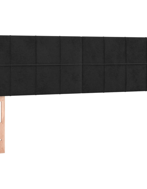Încărcați imaginea în vizualizatorul Galerie, Pat box spring cu saltea, negru, 140x200 cm, catifea
