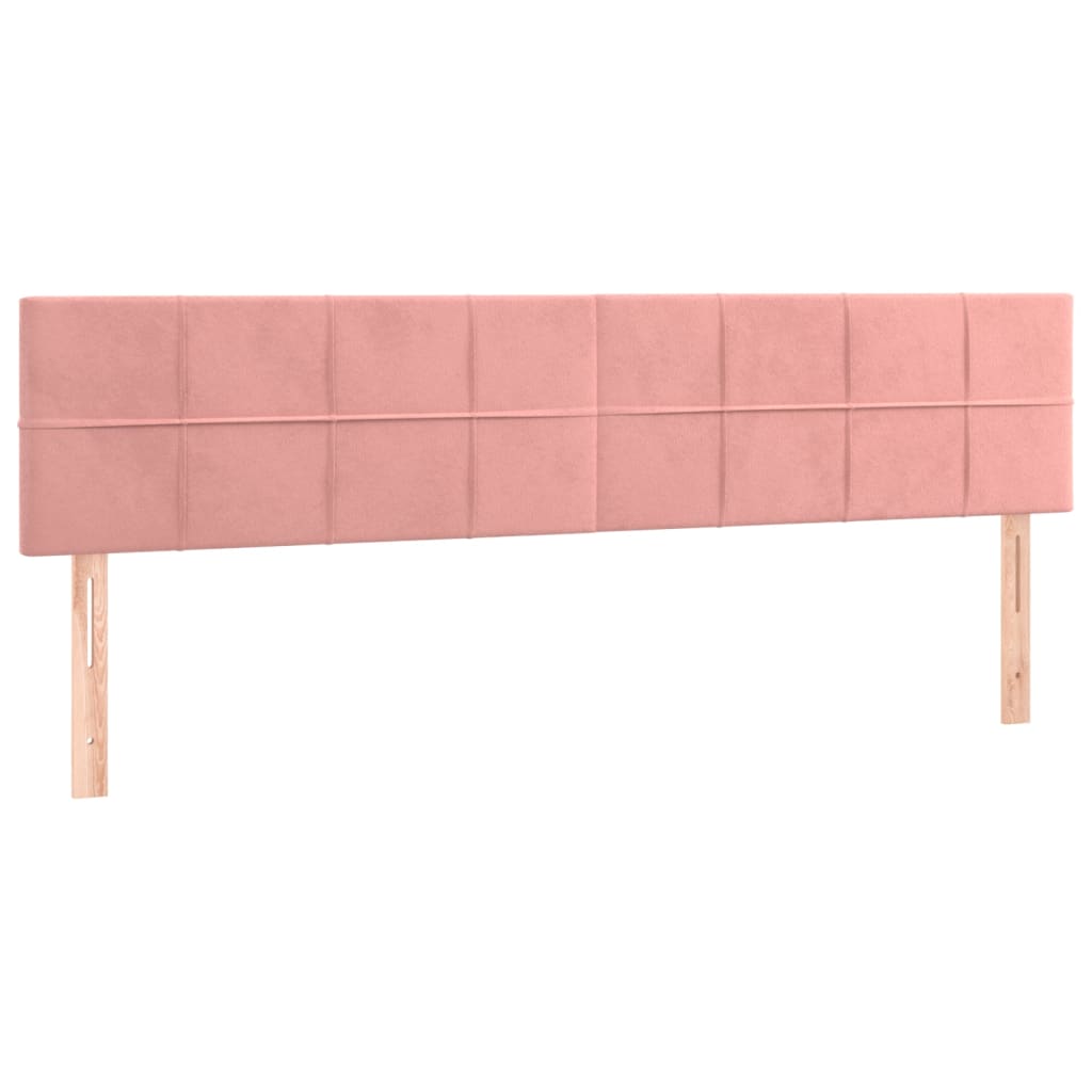 Pat box spring cu saltea, roz, 160x200 cm, catifea