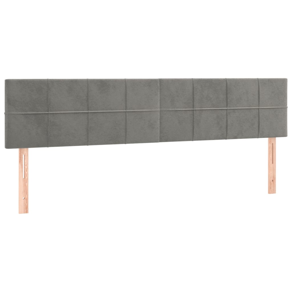 Pat box spring cu saltea, gri deschis, 180x200 cm, catifea