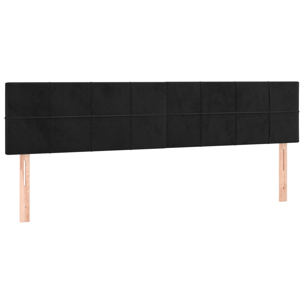 Pat box spring cu saltea, negru, 180x200 cm, catifea