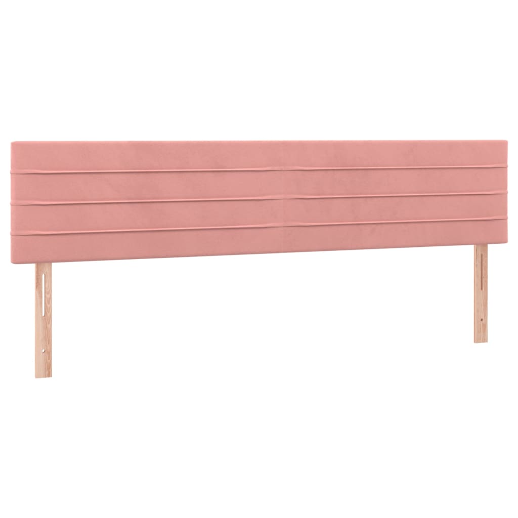 Pat box spring cu saltea, roz, 160x200 cm, catifea