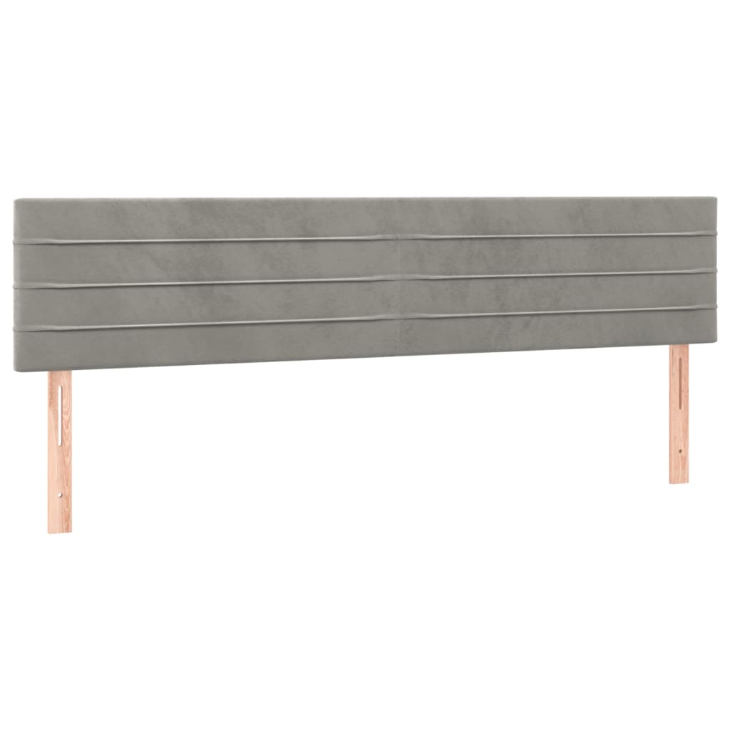 Pat box spring cu saltea, gri deschis, 180x200 cm, catifea