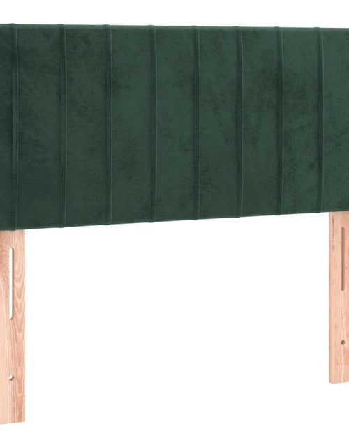 Загрузите изображение в средство просмотра галереи, Pat box spring cu saltea, verde închis, 80x200 cm, catifea
