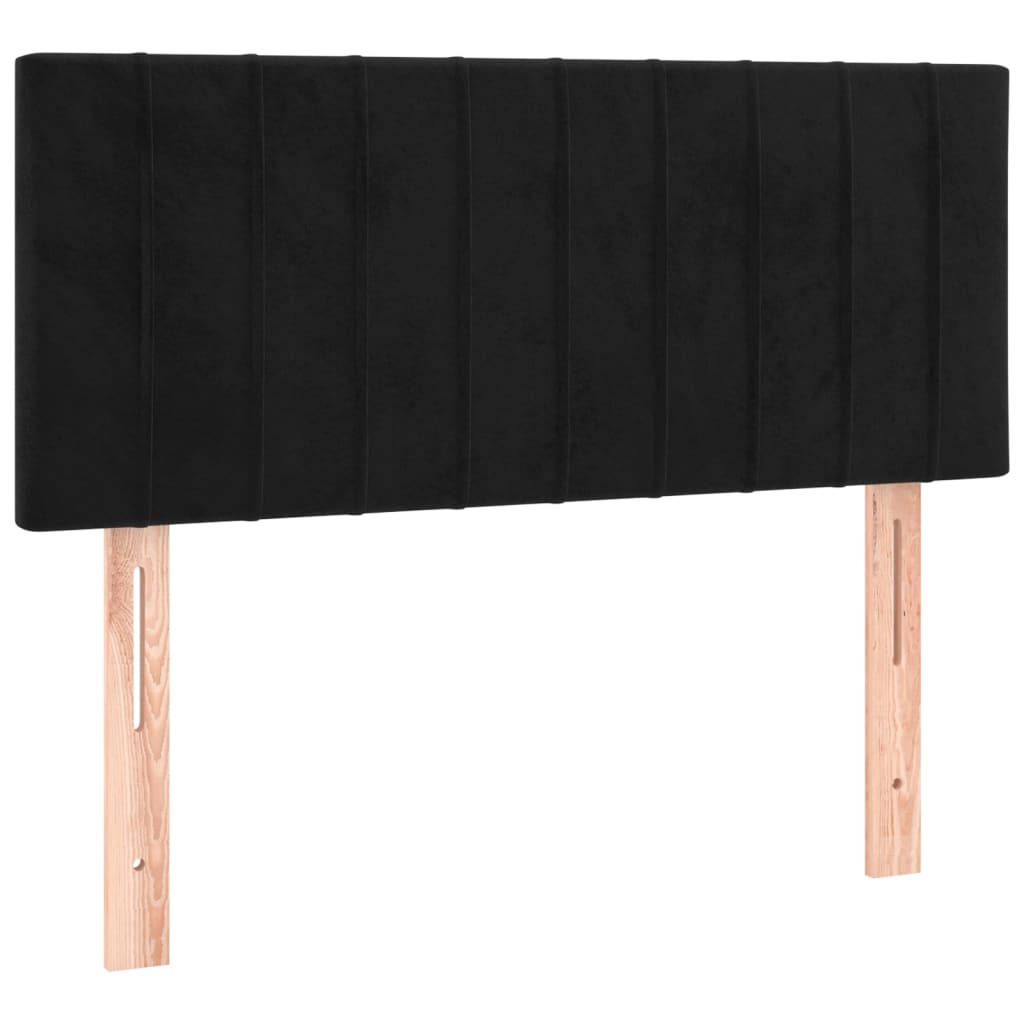 Pat box spring cu saltea, negru, 90x190 cm, catifea