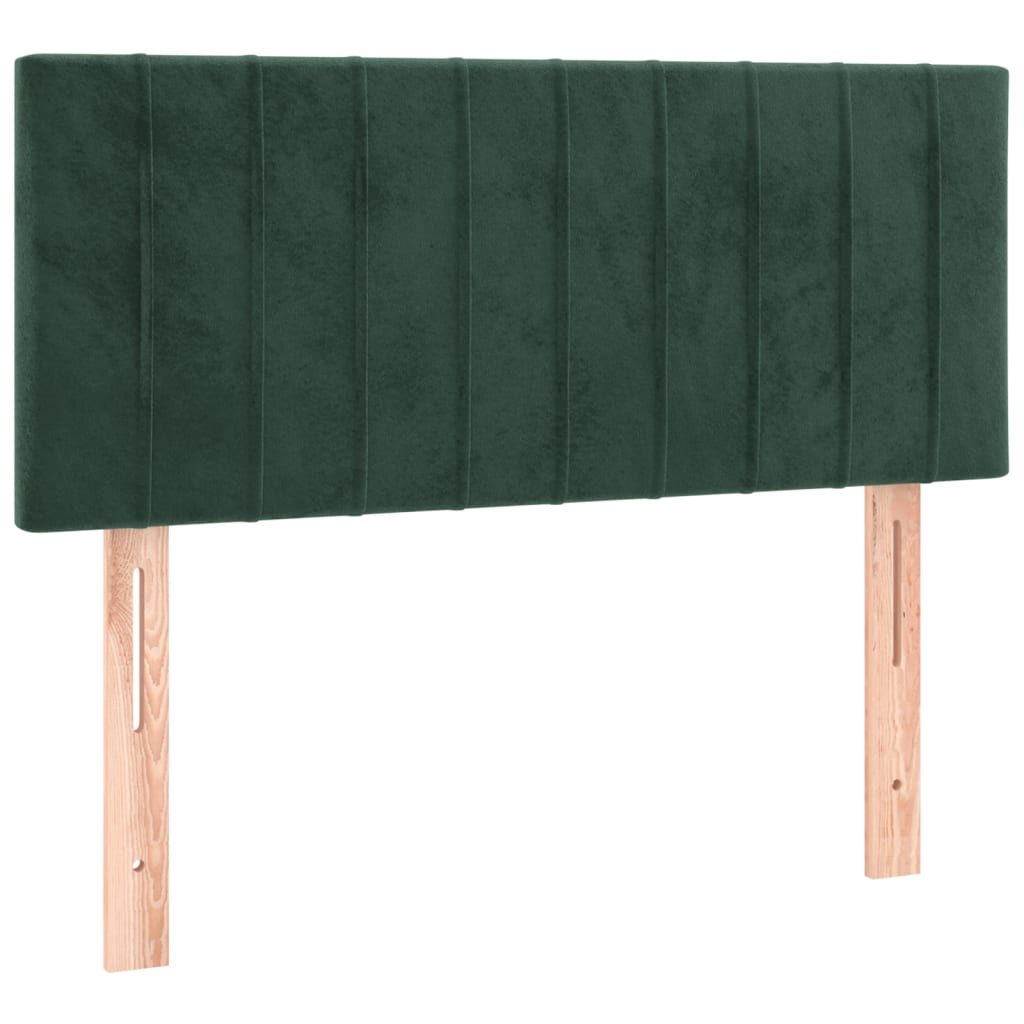 Pat box spring cu saltea, verde închis, 100x200 cm, catifea