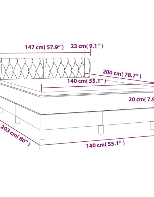 Загрузите изображение в средство просмотра галереи, Pat box spring cu saltea, negru, 140x200 cm, catifea
