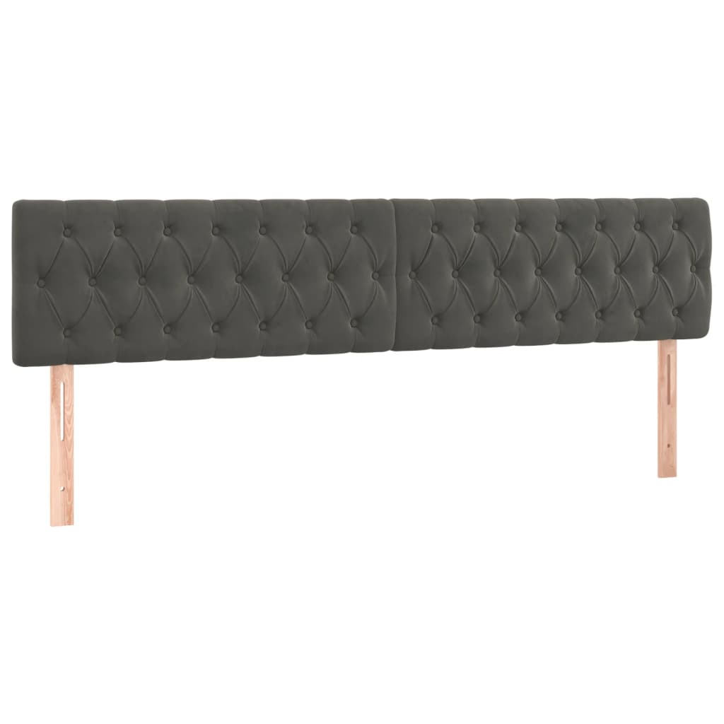 Pat box spring cu saltea, gri închis, 180x200 cm, catifea