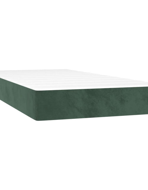 Загрузите изображение в средство просмотра галереи, Pat box spring cu saltea, verde închis, 80x200 cm, catifea
