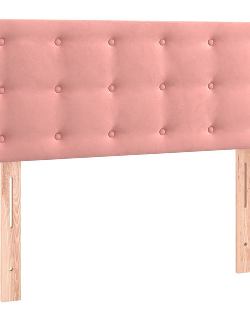 Încărcați imaginea în vizualizatorul Galerie, Pat box spring cu saltea, roz, 80x200 cm, catifea
