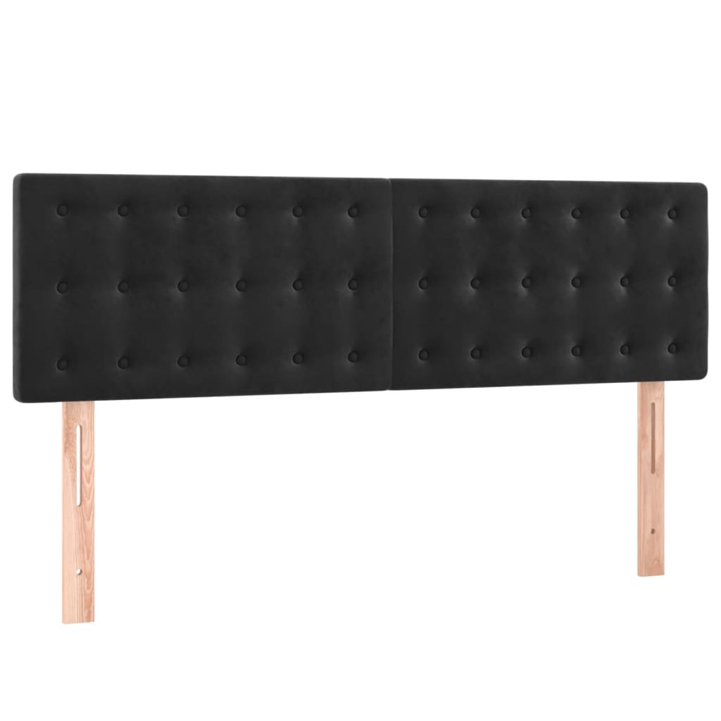 Pat box spring cu saltea, negru, 140x200 cm, catifea