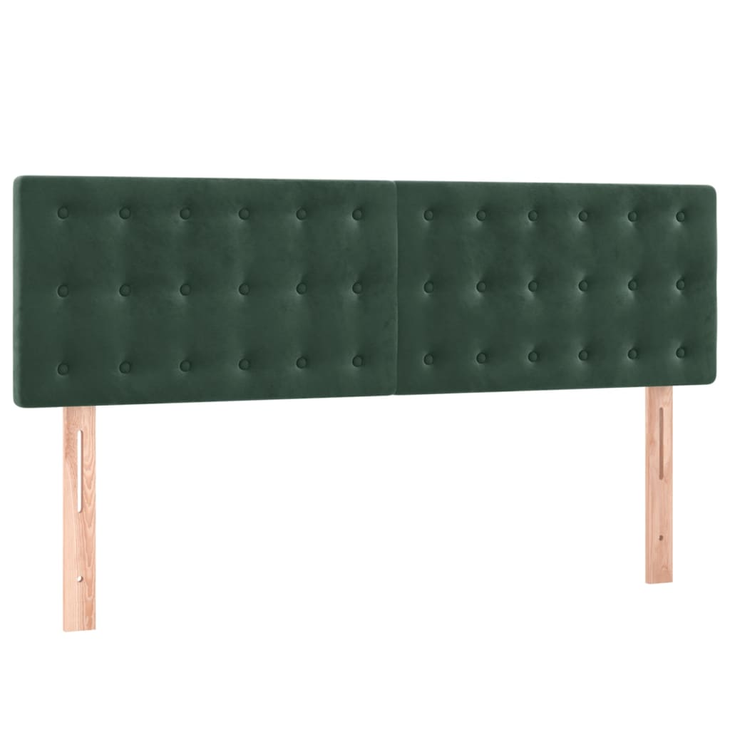 Pat box spring cu saltea, verde închis, 140x200 cm, catifea