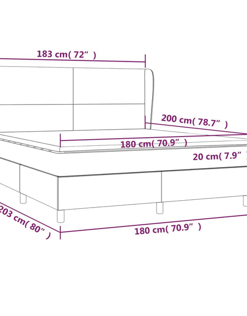 Загрузите изображение в средство просмотра галереи, Pat box spring cu saltea, albastru, 180x200 cm, material textil
