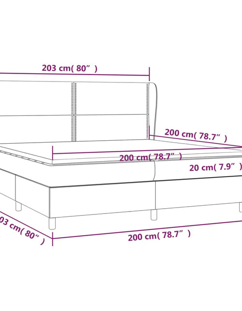 Încărcați imaginea în vizualizatorul Galerie, Pat box spring cu saltea, gri închis, 200x200 cm, textil
