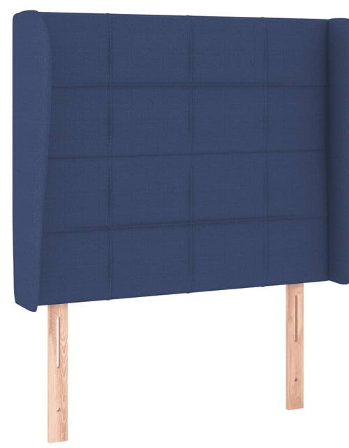 Загрузите изображение в средство просмотра галереи, Pat box spring cu saltea, albastru, 100x200 cm, textil

