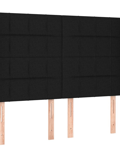 Încărcați imaginea în vizualizatorul Galerie, Pat box spring cu saltea, negru, 140x200 cm, textil
