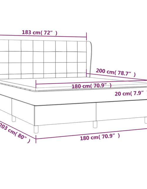 Загрузите изображение в средство просмотра галереи, Pat box spring cu saltea, gri închis, 180x200 cm, textil
